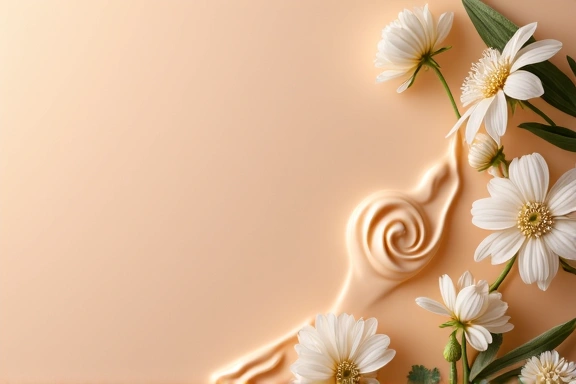 Image representing women's face creams, elegant and soft, with natural elements